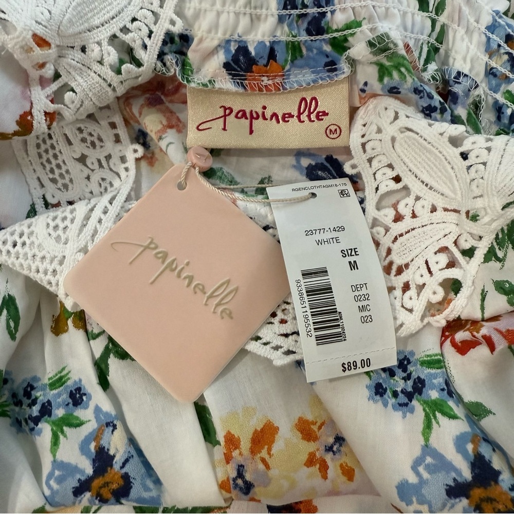 Papinelle Harper Lace Front Cotton Nightie Nightgown White Floral NWT $89 - Picture 13 of 16